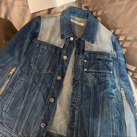 Givenchy denim contrast yoke cape jacket size 36 - Picture 7 of 14